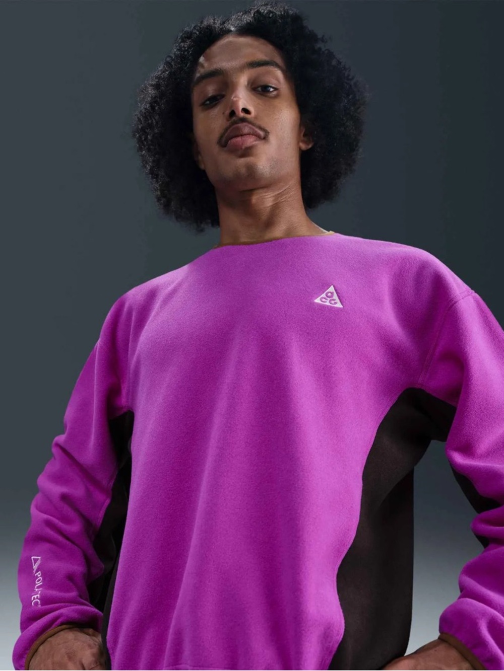 NWT Men's Nike ACG "Wolf Tree' Fleece Crewneck Sweatshirt (Large) - Picture 5 of 9